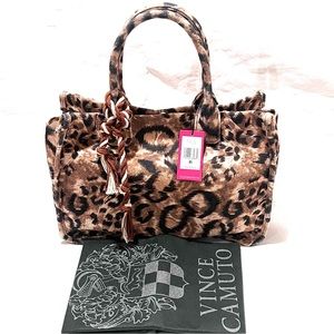 Vince Camuto Orla Leopard Tote with Dustbag